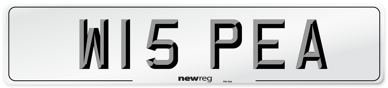 W15 PEA Number Plate from New Reg